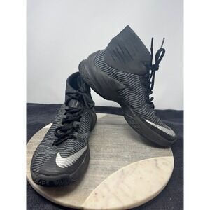 Nike Zoom Clear Out Men's High Top Basketball Shoes Black Silver Size 10